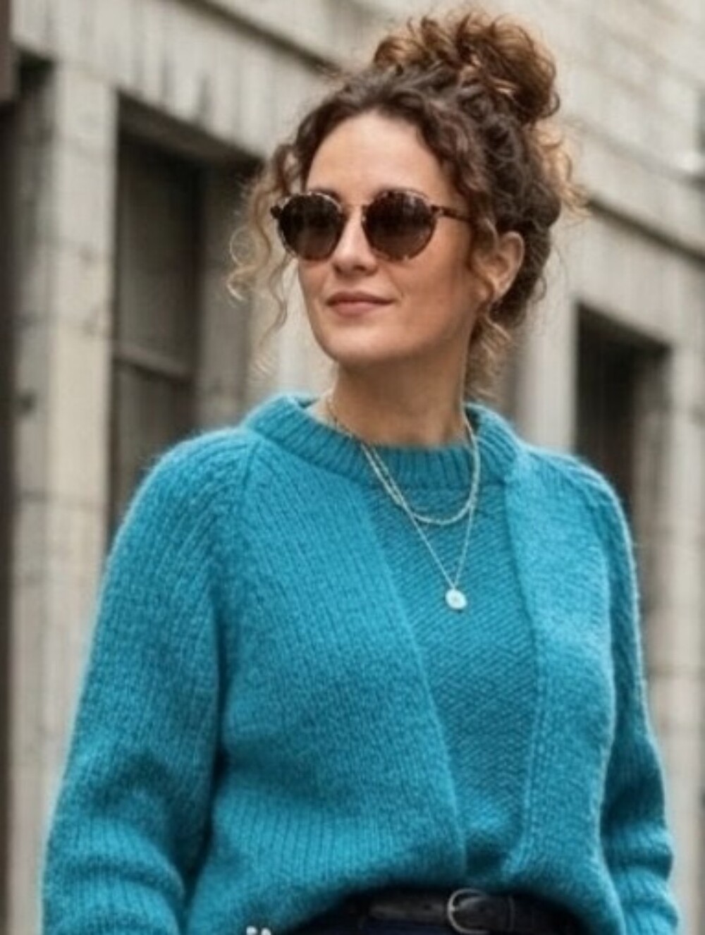 Vintage Knit Teal Cozy And Warm Sweater